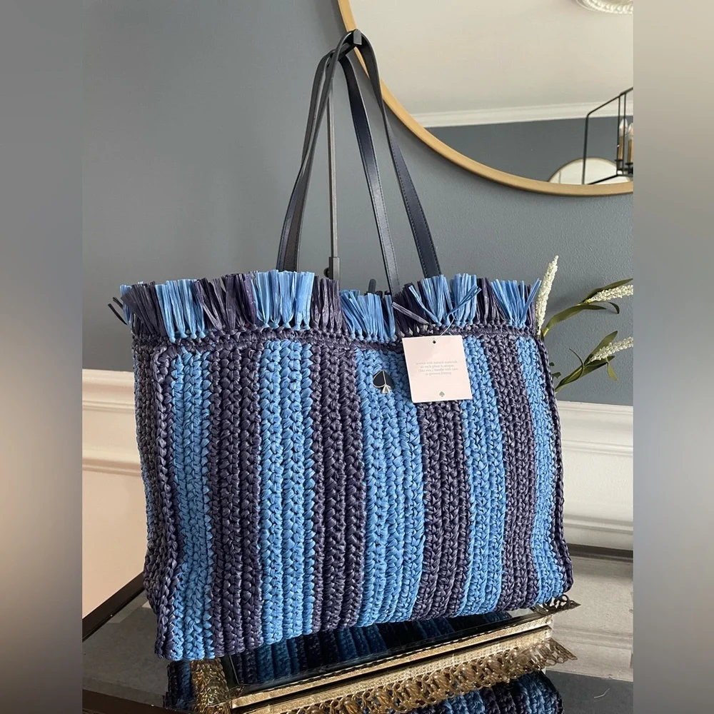 Kate Spade Sam Straw woven Bag- NEW - Picture 2 of 6
